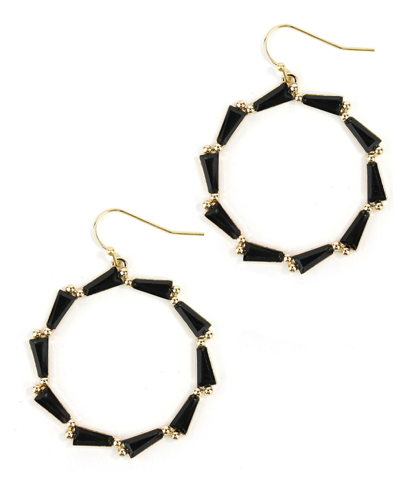 BAGUETTE CRYSTAL LINK HOOP EARRING