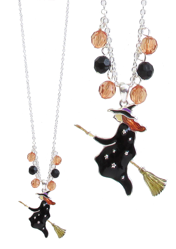 Halloween theme necklace - witch