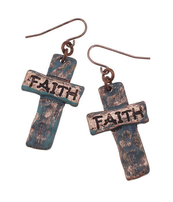 Handmade cross earring - faith