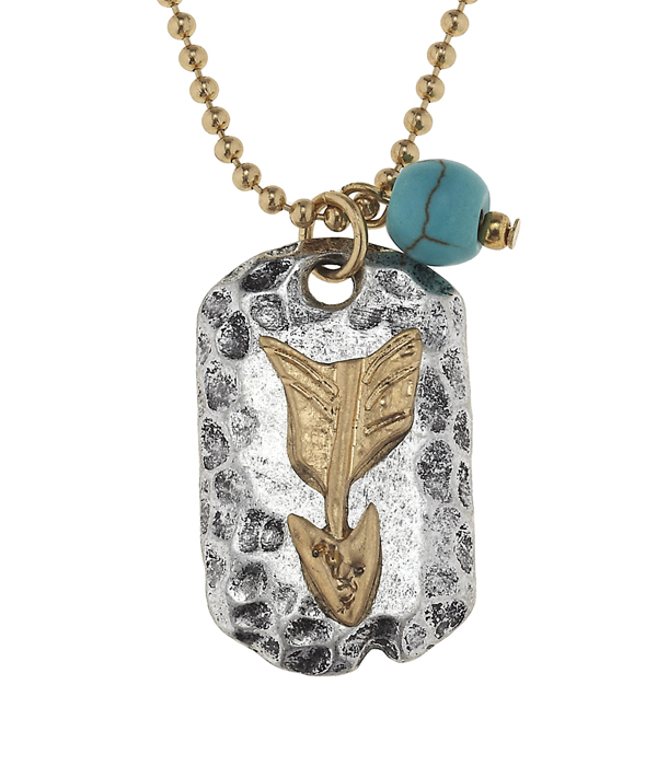 Handmade arrow pendant necklace