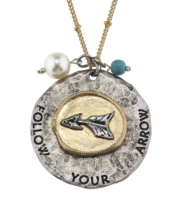 Handmade arrow pendant necklace - follow your arrow