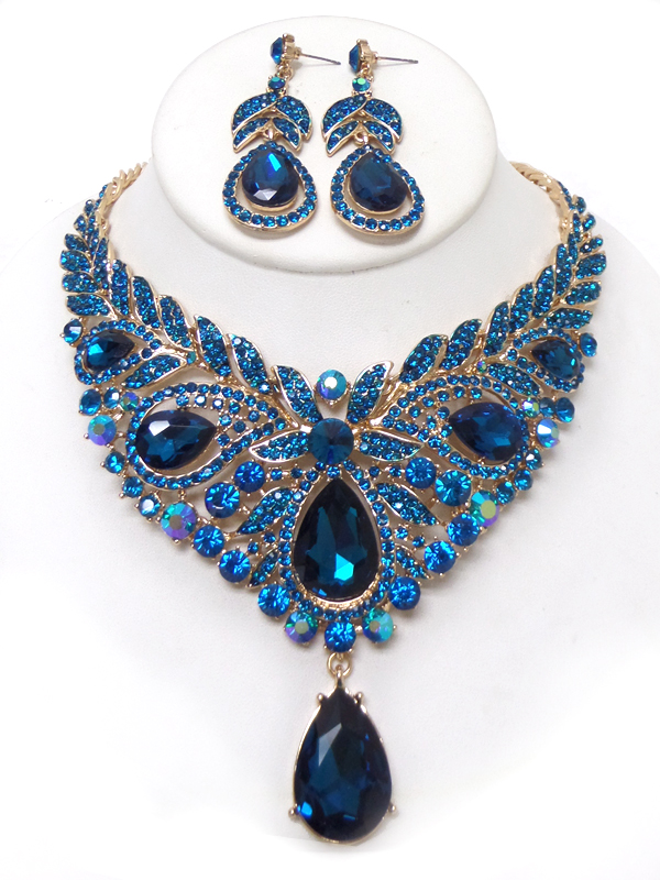 Luxury class victorian style and austrian crystal party necklace