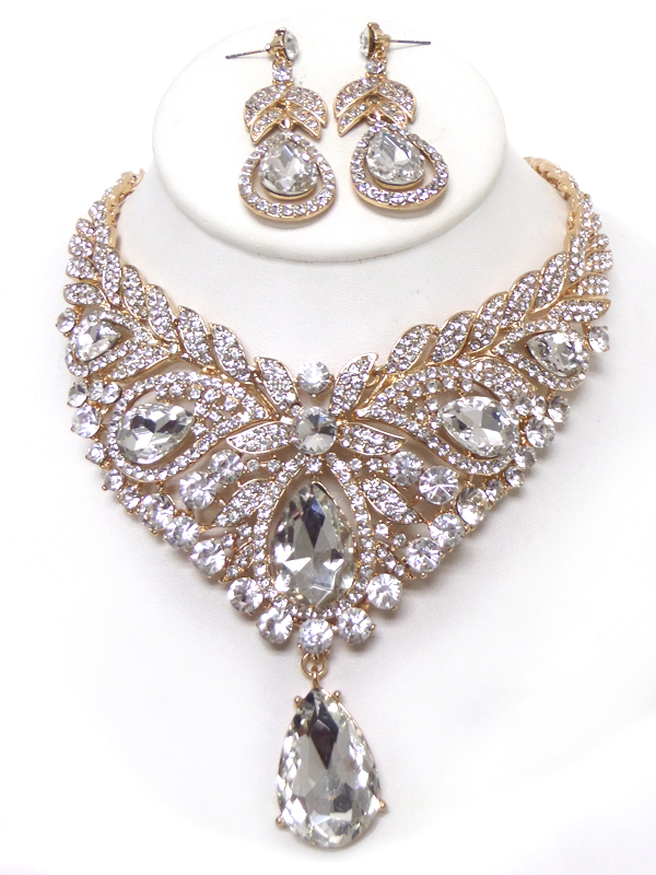 Luxury class victorian style and austrian crystal party necklace