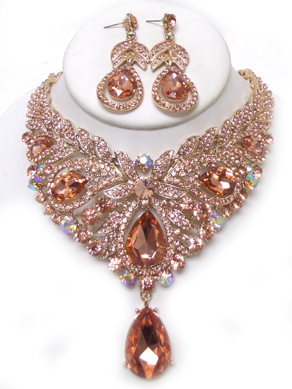 Luxury class victorian style and austrian crystal party necklace