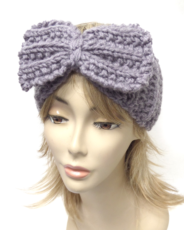 Chunky bow knit winter headwrap