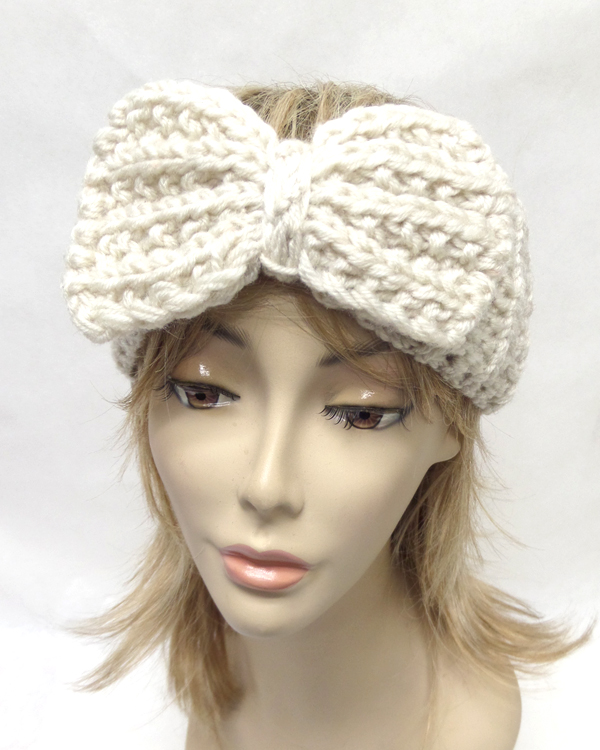 Chunky bow knit winter headwrap