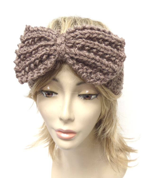 Chunky bow knit winter headwrap