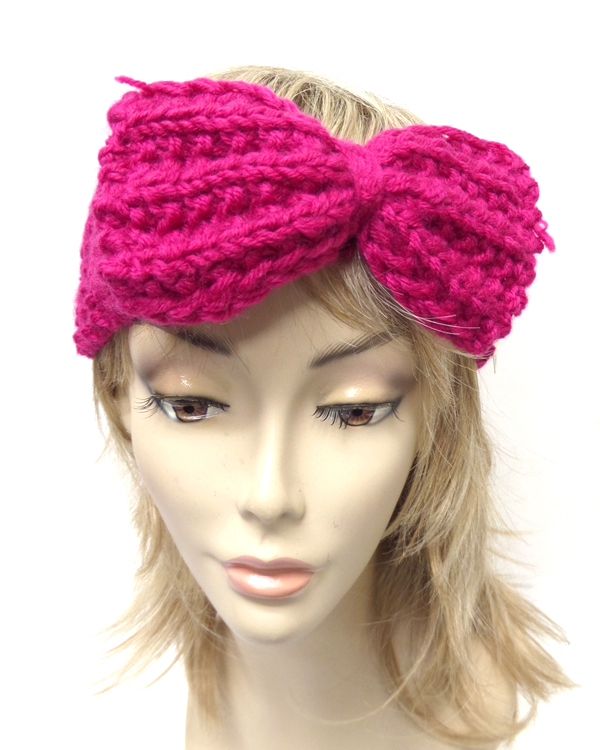 Chunky bow knit winter headwrap