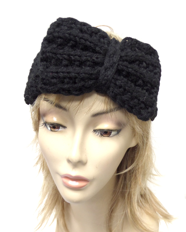 Chunky bow knit winter headwrap