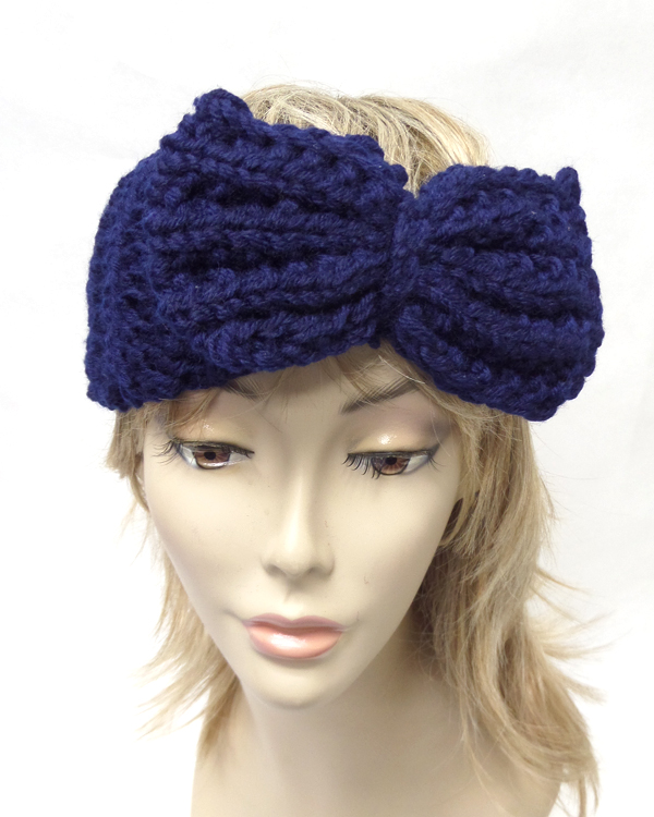Chunky bow knit winter headwrap