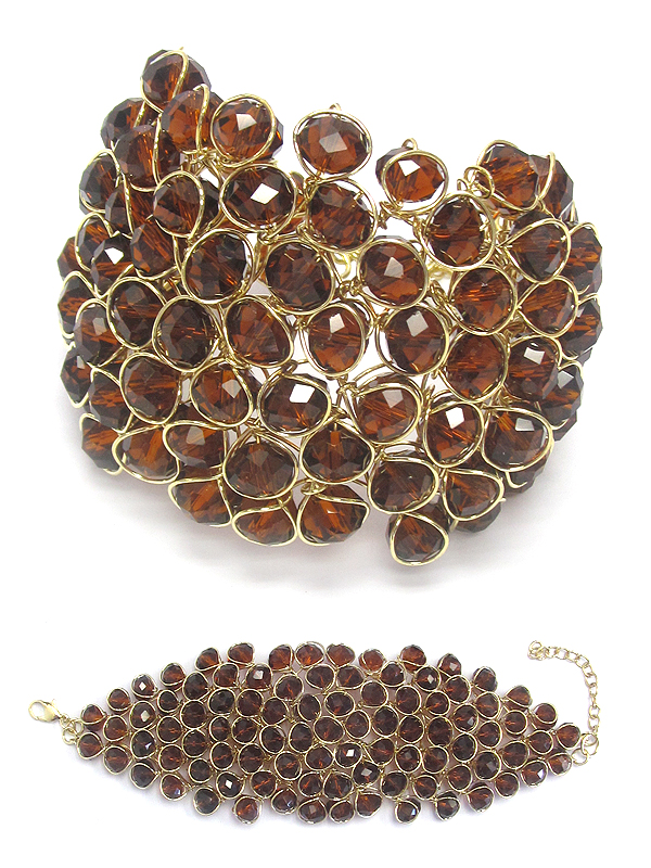 Multi wired glass bead bracelet