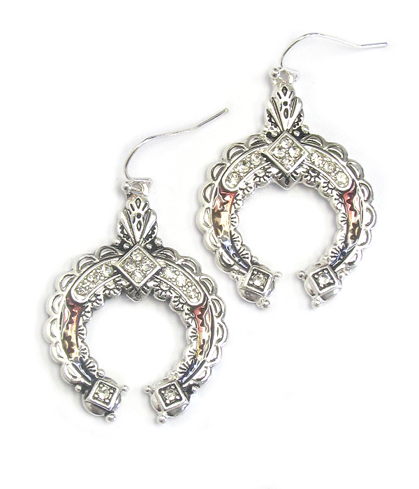 Crystal and enamel navajo earring -western