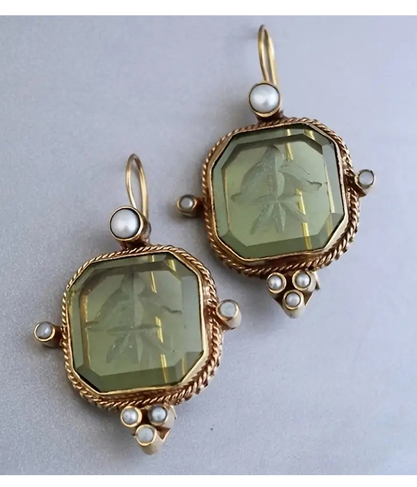 Vintage facet stone earring