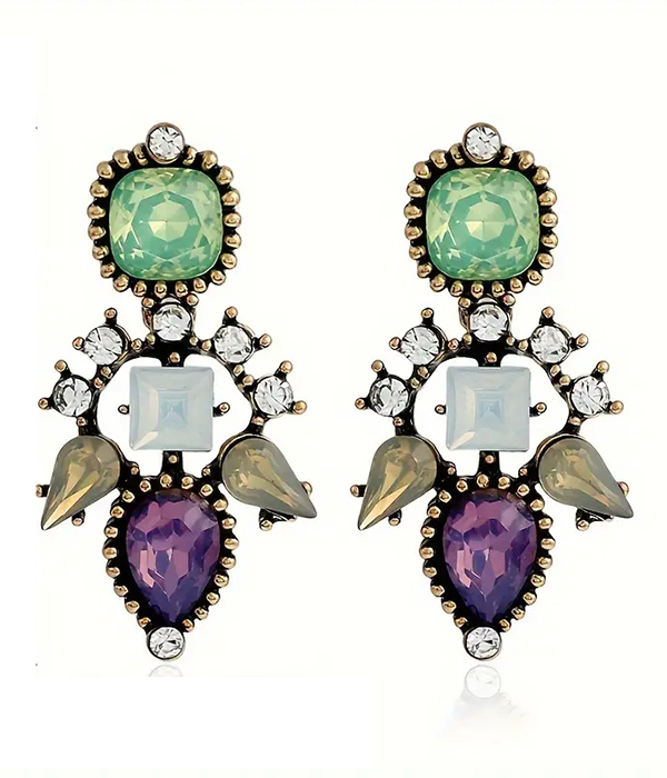 Vintage mix stone earring