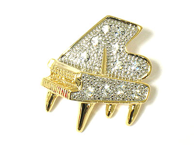 Crystal grand piano brooch