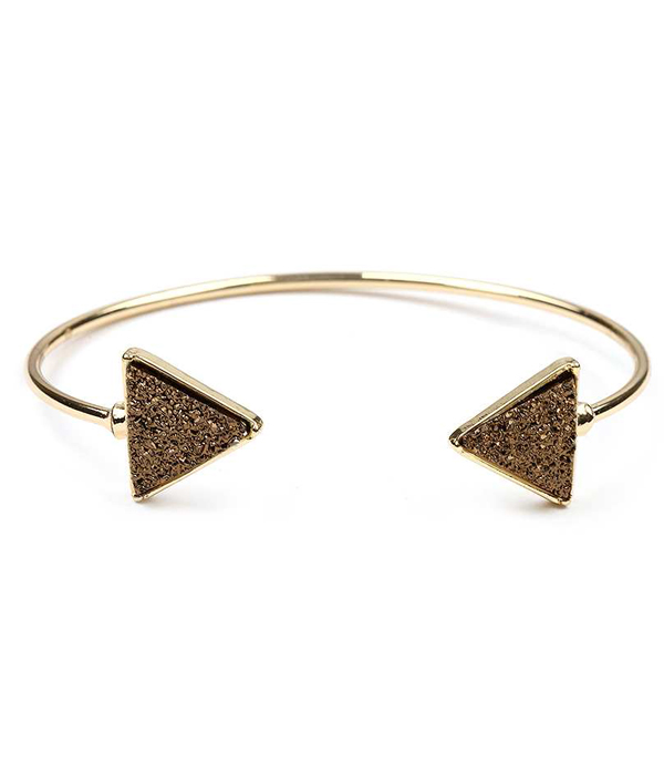 Triangle druzy wire bangle bracelet