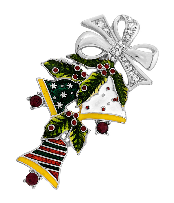 CHRISTMAS THEME PIN OR BROOCH - BELL