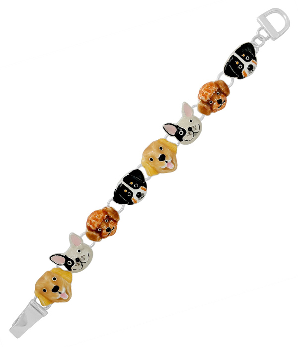 Pet lovers theme epoxy magnetic bracelet - cat and dog