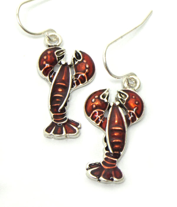 Lobster fish hook earrings