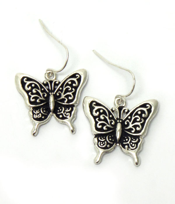 Butterfly vineyard fish hook earrings