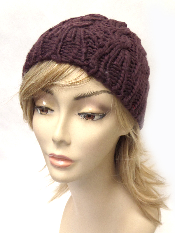 Crochet braided knit baggie winter benie hat