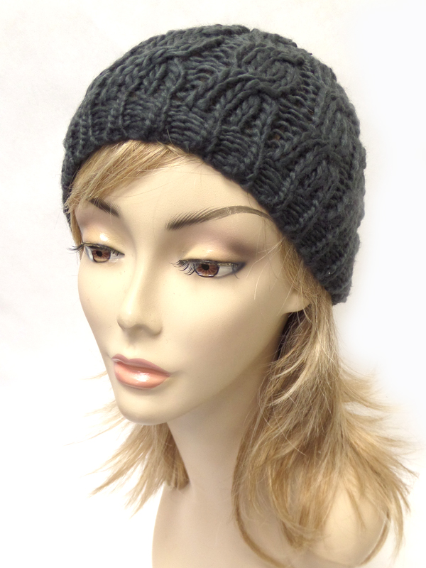 Crochet braided knit baggie winter benie hat