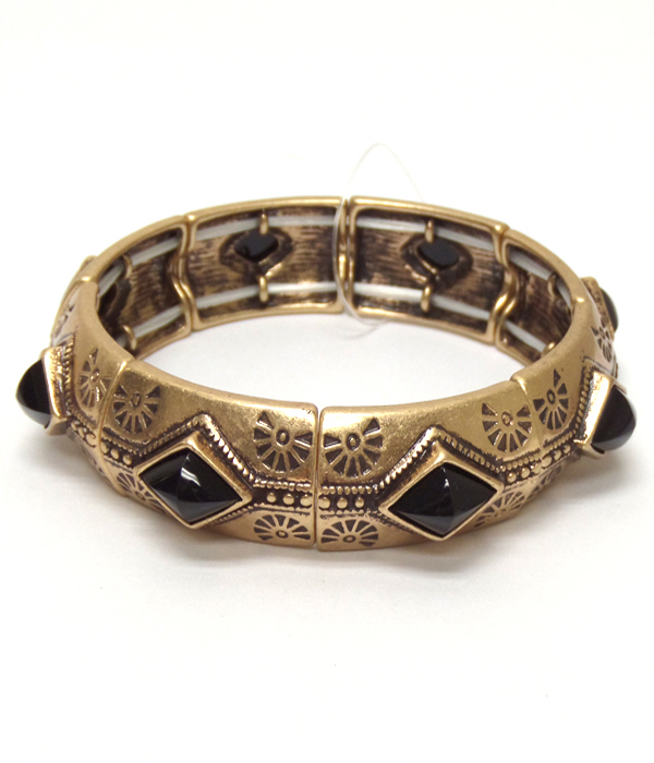 Textured metal stretch bracelet