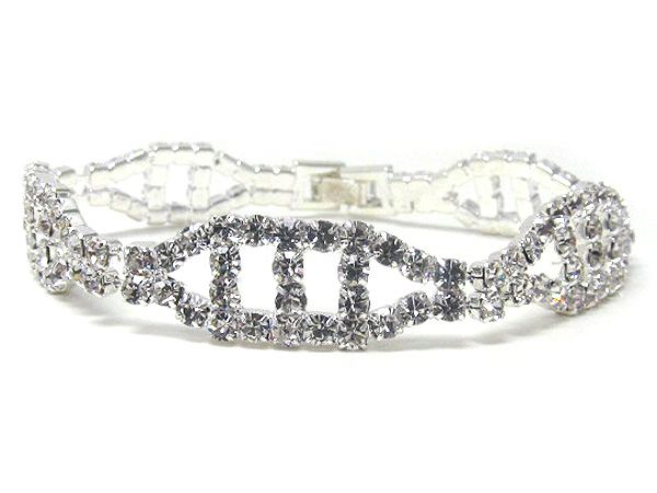Rhinestone oval shape bar link party bracelet