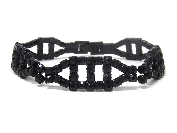 Rhinestone oval shape bar link party bracelet