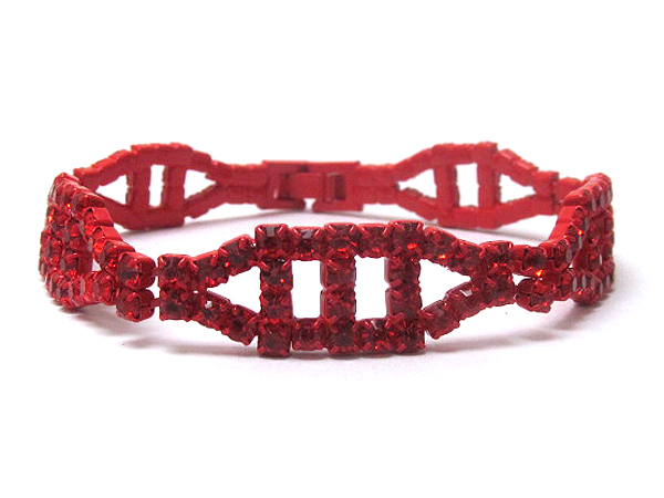 Rhinestone oval shape bar link party bracelet