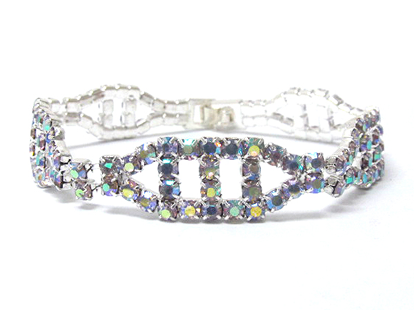 Rhinestone oval shape bar link party bracelet