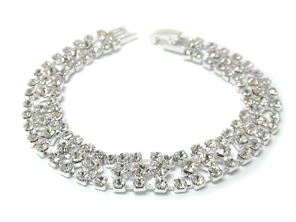 Rhinestone triple line party bracelet