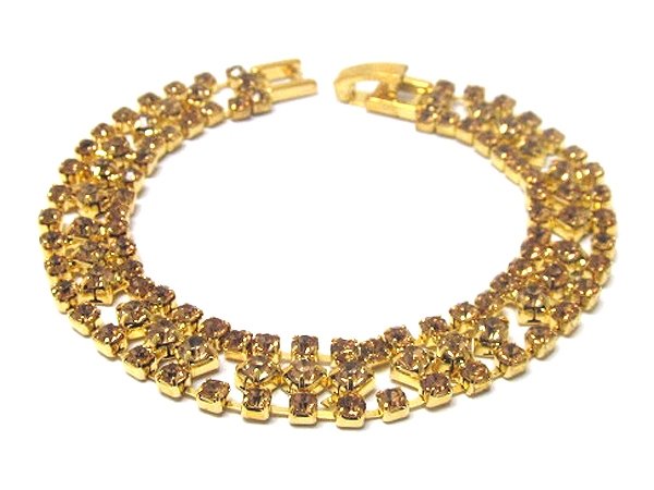 Rhinestone triple line party bracelet