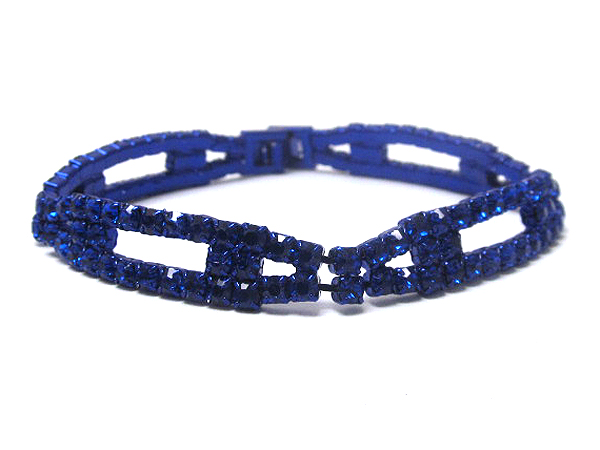 Crystal double line bar link party bracelet