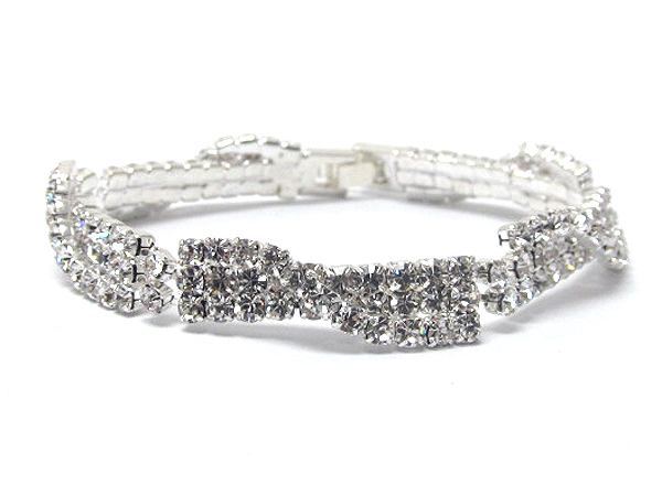 Rhinestone twist bar link party bracelet