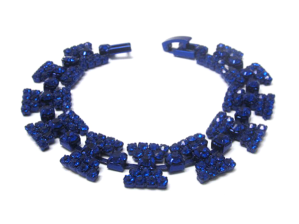 Rhinestone multi ribbon link party bracelet