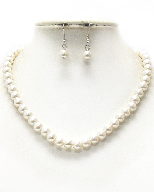 Multi pearl necklace earring set