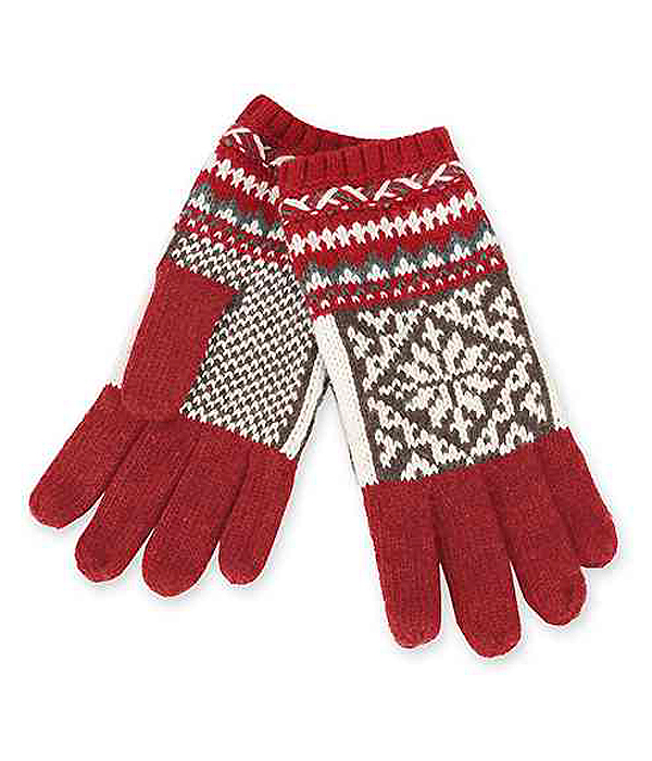 SMART TOUCH NORDIC PATTERN GLOVES - 35% WOOL 65% ACRYLIC