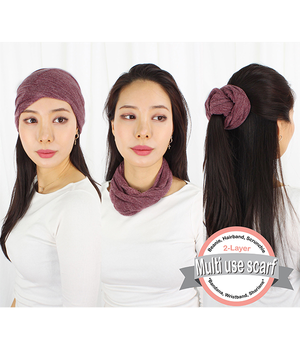 DOULE LAYER MULTI USE HEADWRAP - 100% POLYESTER