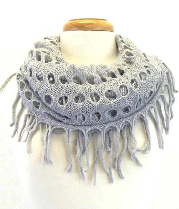 Infinity net and fringe scarf 