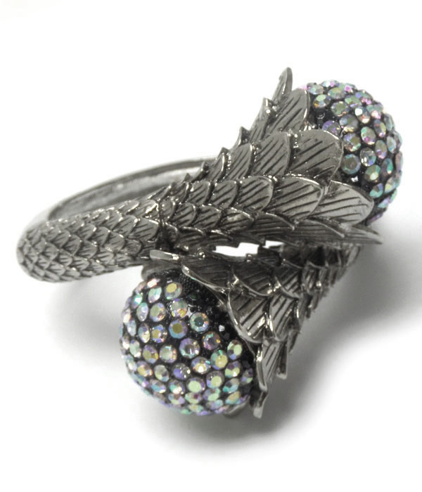 Sunflower bud pave antic bangle 