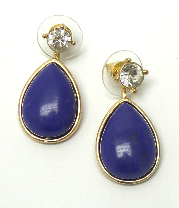 Natural stone tear drop earrings