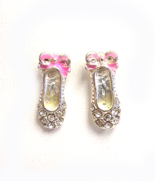 Crystal ballerina shoe earring