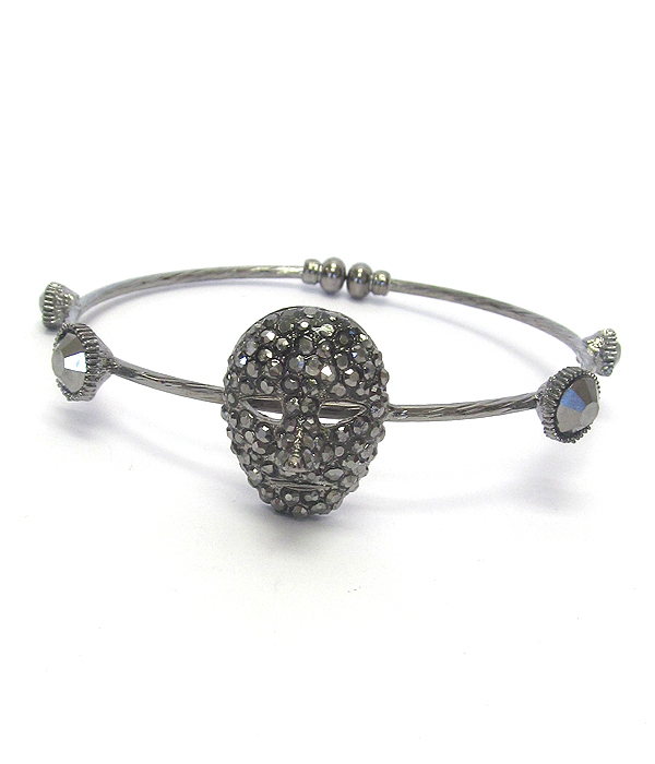 Multi size crystal metal mask face stretch bracelet