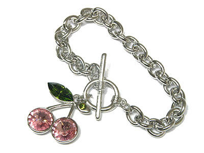 Large crystal cherry bracelet