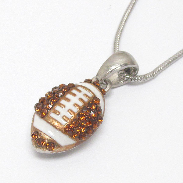 Crystal football pendant necklace