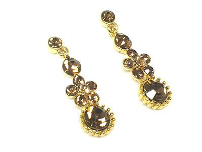 Crystal flower drop earring