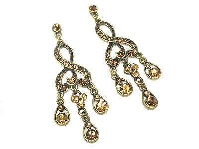 Crystal waved chandelier earring