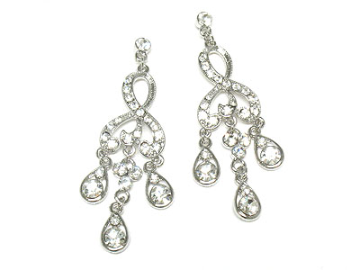 Crystal waved chandelier earring