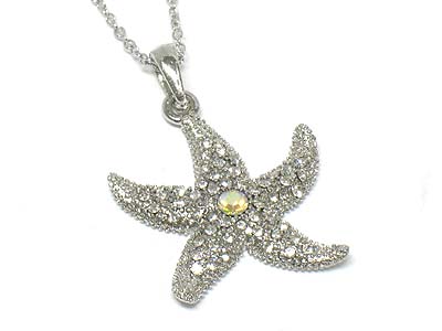 Crystal deco starfish necklace